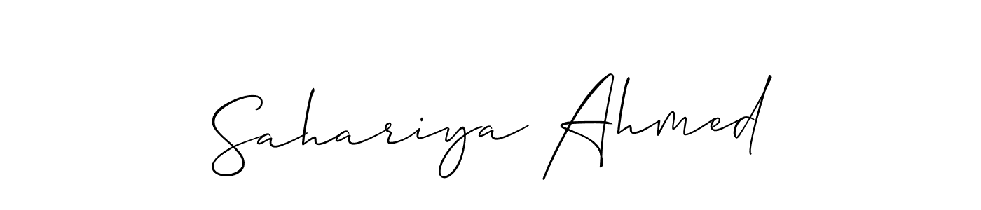Create a beautiful signature design for name Sahariya Ahmed. With this signature (Allison_Script) fonts, you can make a handwritten signature for free. Sahariya Ahmed signature style 2 images and pictures png