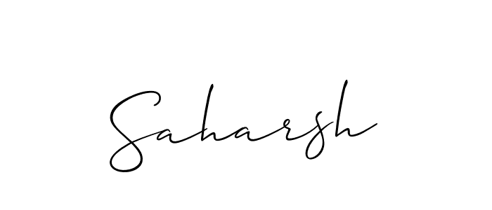 Design your own signature with our free online signature maker. With this signature software, you can create a handwritten (Allison_Script) signature for name Saharsh. Saharsh signature style 2 images and pictures png