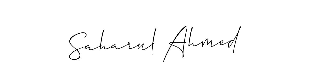 if you are searching for the best signature style for your name Saharul Ahmed. so please give up your signature search. here we have designed multiple signature styles  using Allison_Script. Saharul Ahmed signature style 2 images and pictures png