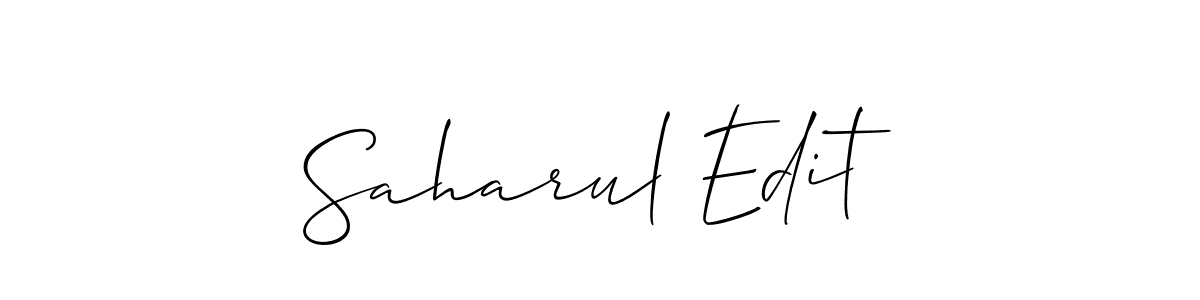 How to make Saharul Edit signature? Allison_Script is a professional autograph style. Create handwritten signature for Saharul Edit name. Saharul Edit signature style 2 images and pictures png