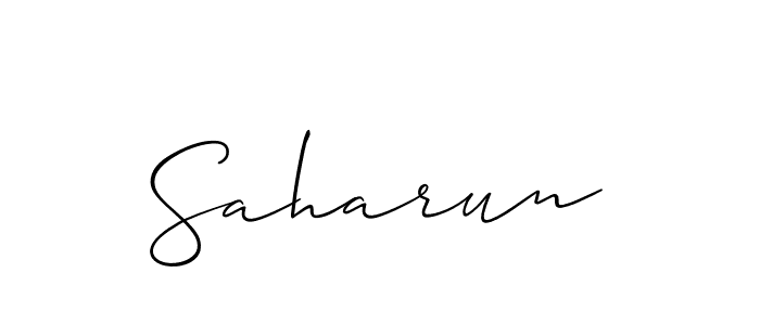 Also we have Saharun name is the best signature style. Create professional handwritten signature collection using Allison_Script autograph style. Saharun signature style 2 images and pictures png