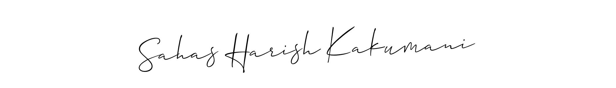 You can use this online signature creator to create a handwritten signature for the name Sahas Harish Kakumani. This is the best online autograph maker. Sahas Harish Kakumani signature style 2 images and pictures png