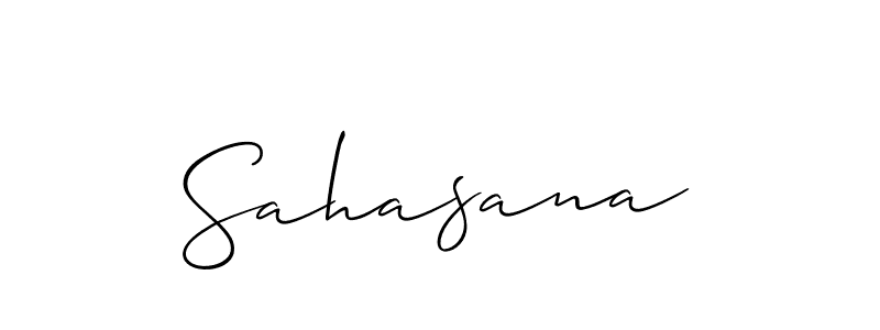 How to Draw Sahasana signature style? Allison_Script is a latest design signature styles for name Sahasana. Sahasana signature style 2 images and pictures png