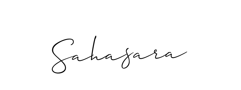 Create a beautiful signature design for name Sahasara. With this signature (Allison_Script) fonts, you can make a handwritten signature for free. Sahasara signature style 2 images and pictures png