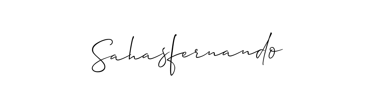 Sahasfernando stylish signature style. Best Handwritten Sign (Allison_Script) for my name. Handwritten Signature Collection Ideas for my name Sahasfernando. Sahasfernando signature style 2 images and pictures png