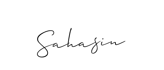 Make a beautiful signature design for name Sahasin. With this signature (Allison_Script) style, you can create a handwritten signature for free. Sahasin signature style 2 images and pictures png