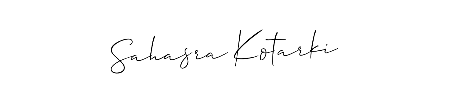 Design your own signature with our free online signature maker. With this signature software, you can create a handwritten (Allison_Script) signature for name Sahasra Kotarki. Sahasra Kotarki signature style 2 images and pictures png