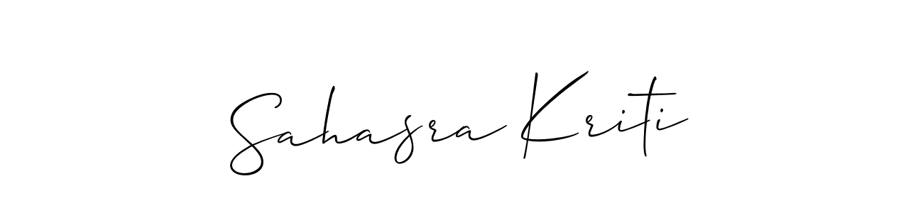 Make a short Sahasra Kriti signature style. Manage your documents anywhere anytime using Allison_Script. Create and add eSignatures, submit forms, share and send files easily. Sahasra Kriti signature style 2 images and pictures png