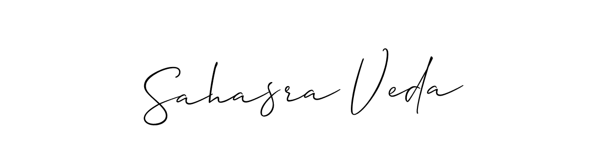It looks lik you need a new signature style for name Sahasra Veda. Design unique handwritten (Allison_Script) signature with our free signature maker in just a few clicks. Sahasra Veda signature style 2 images and pictures png