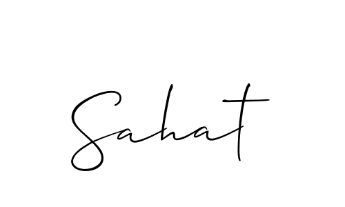The best way (Allison_Script) to make a short signature is to pick only two or three words in your name. The name Sahat include a total of six letters. For converting this name. Sahat signature style 2 images and pictures png