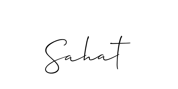How to make Sahat  name signature. Use Allison_Script style for creating short signs online. This is the latest handwritten sign. Sahat  signature style 2 images and pictures png