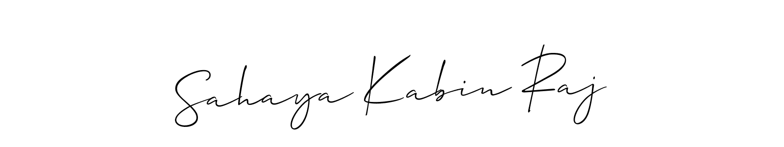 You should practise on your own different ways (Allison_Script) to write your name (Sahaya Kabin Raj) in signature. don't let someone else do it for you. Sahaya Kabin Raj signature style 2 images and pictures png