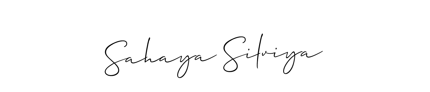 Create a beautiful signature design for name Sahaya Silviya. With this signature (Allison_Script) fonts, you can make a handwritten signature for free. Sahaya Silviya signature style 2 images and pictures png