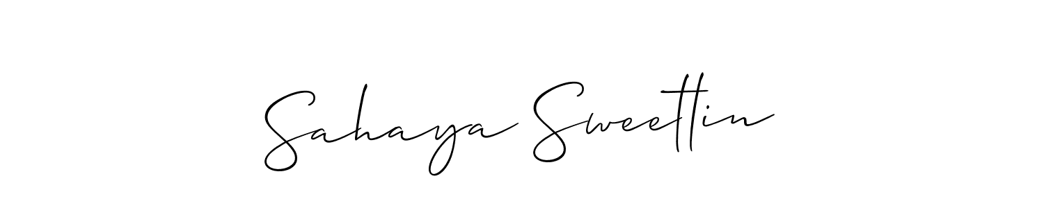 Create a beautiful signature design for name Sahaya Sweetlin. With this signature (Allison_Script) fonts, you can make a handwritten signature for free. Sahaya Sweetlin signature style 2 images and pictures png