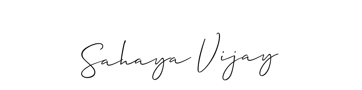 Use a signature maker to create a handwritten signature online. With this signature software, you can design (Allison_Script) your own signature for name Sahaya Vijay. Sahaya Vijay signature style 2 images and pictures png