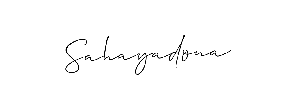 How to Draw Sahayadona signature style? Allison_Script is a latest design signature styles for name Sahayadona. Sahayadona signature style 2 images and pictures png