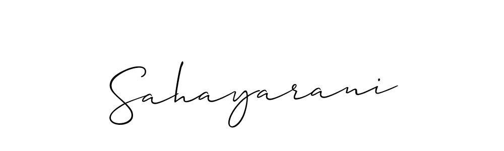 if you are searching for the best signature style for your name Sahayarani. so please give up your signature search. here we have designed multiple signature styles  using Allison_Script. Sahayarani signature style 2 images and pictures png