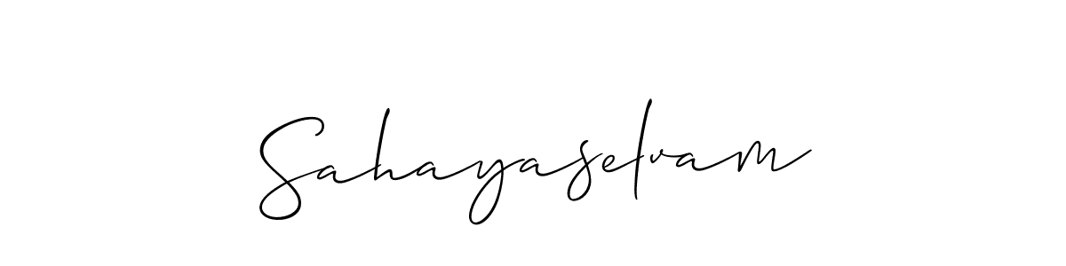 It looks lik you need a new signature style for name Sahayaselvam. Design unique handwritten (Allison_Script) signature with our free signature maker in just a few clicks. Sahayaselvam signature style 2 images and pictures png