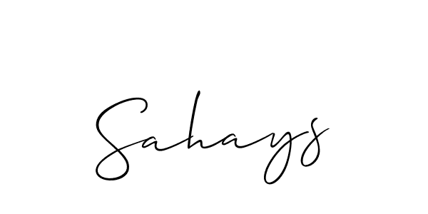 Once you've used our free online signature maker to create your best signature Allison_Script style, it's time to enjoy all of the benefits that Sahays name signing documents. Sahays signature style 2 images and pictures png