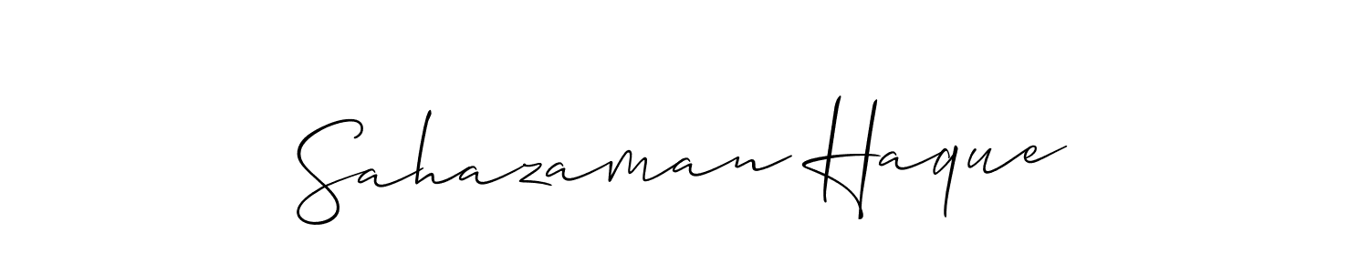 It looks lik you need a new signature style for name Sahazaman Haque. Design unique handwritten (Allison_Script) signature with our free signature maker in just a few clicks. Sahazaman Haque signature style 2 images and pictures png