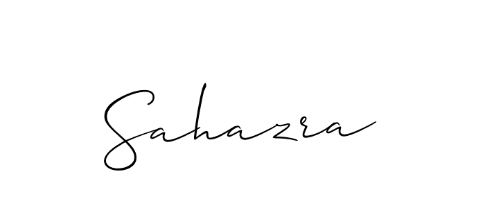 Make a beautiful signature design for name Sahazra. With this signature (Allison_Script) style, you can create a handwritten signature for free. Sahazra signature style 2 images and pictures png