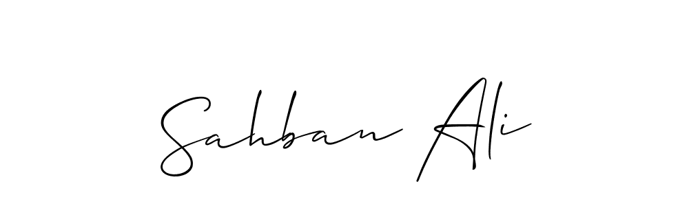 Use a signature maker to create a handwritten signature online. With this signature software, you can design (Allison_Script) your own signature for name Sahban Ali. Sahban Ali signature style 2 images and pictures png