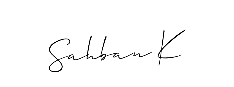 Make a beautiful signature design for name Sahban K. Use this online signature maker to create a handwritten signature for free. Sahban K signature style 2 images and pictures png