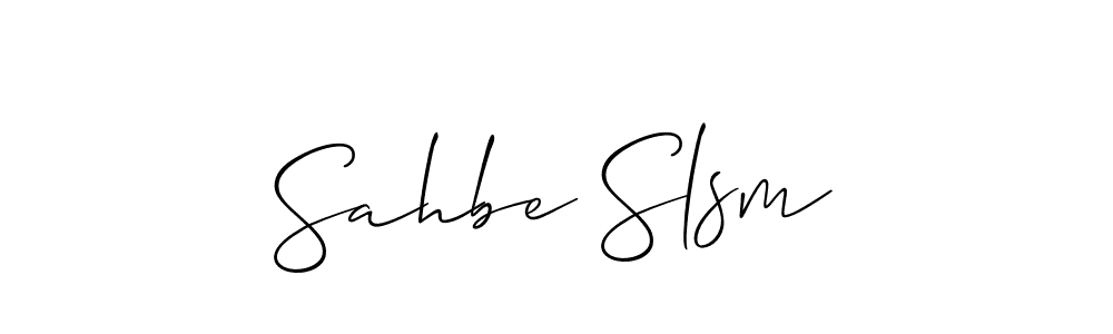 How to make Sahbe Slsm name signature. Use Allison_Script style for creating short signs online. This is the latest handwritten sign. Sahbe Slsm signature style 2 images and pictures png