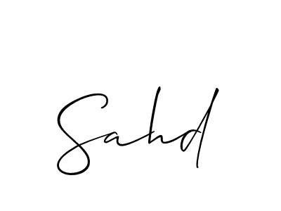 Design your own signature with our free online signature maker. With this signature software, you can create a handwritten (Allison_Script) signature for name Sahd. Sahd signature style 2 images and pictures png