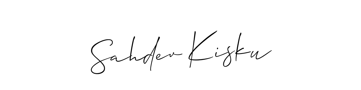 How to make Sahdev Kisku signature? Allison_Script is a professional autograph style. Create handwritten signature for Sahdev Kisku name. Sahdev Kisku signature style 2 images and pictures png