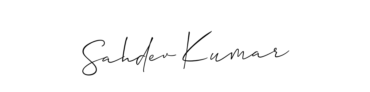 Use a signature maker to create a handwritten signature online. With this signature software, you can design (Allison_Script) your own signature for name Sahdev Kumar. Sahdev Kumar signature style 2 images and pictures png