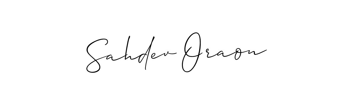 Make a short Sahdev Oraon signature style. Manage your documents anywhere anytime using Allison_Script. Create and add eSignatures, submit forms, share and send files easily. Sahdev Oraon signature style 2 images and pictures png