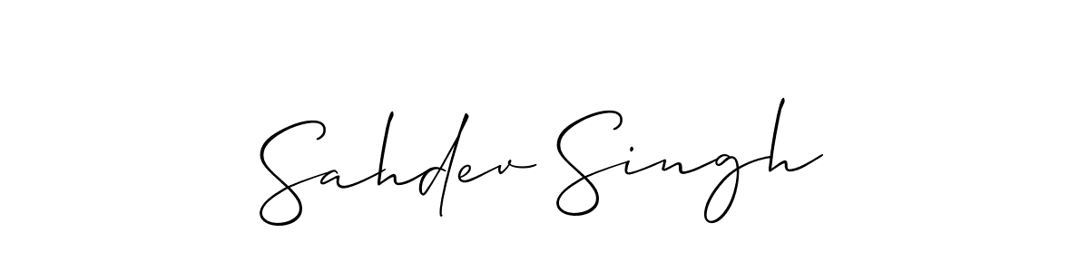 How to make Sahdev Singh name signature. Use Allison_Script style for creating short signs online. This is the latest handwritten sign. Sahdev Singh signature style 2 images and pictures png