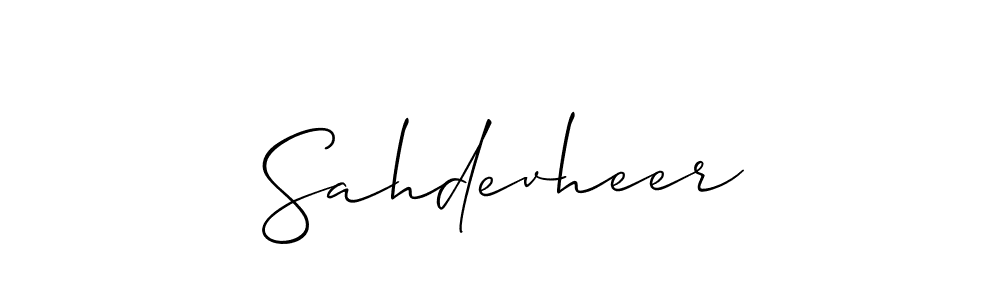 How to Draw Sahdevheer signature style? Allison_Script is a latest design signature styles for name Sahdevheer. Sahdevheer signature style 2 images and pictures png