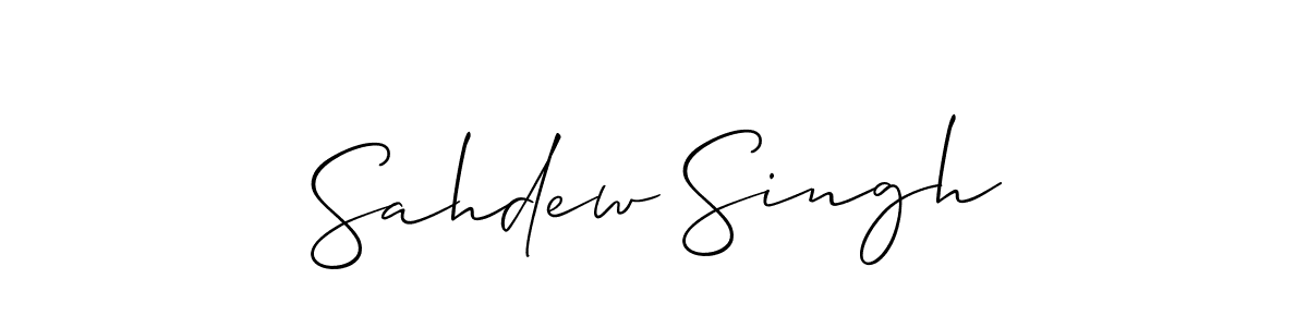 Create a beautiful signature design for name Sahdew Singh. With this signature (Allison_Script) fonts, you can make a handwritten signature for free. Sahdew Singh signature style 2 images and pictures png
