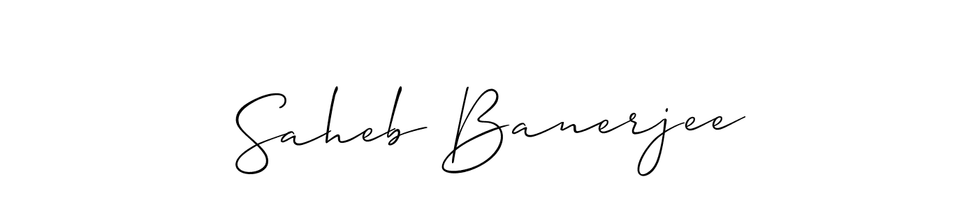 Also we have Saheb Banerjee name is the best signature style. Create professional handwritten signature collection using Allison_Script autograph style. Saheb Banerjee signature style 2 images and pictures png