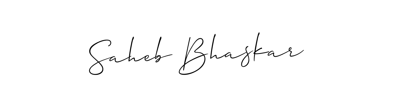 Make a beautiful signature design for name Saheb Bhaskar. With this signature (Allison_Script) style, you can create a handwritten signature for free. Saheb Bhaskar signature style 2 images and pictures png