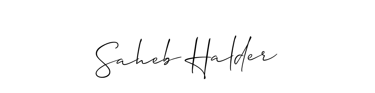 How to make Saheb Halder name signature. Use Allison_Script style for creating short signs online. This is the latest handwritten sign. Saheb Halder signature style 2 images and pictures png