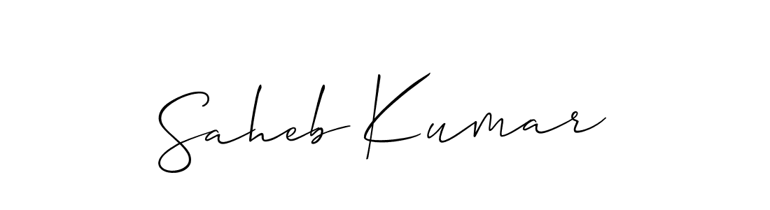 Create a beautiful signature design for name Saheb Kumar. With this signature (Allison_Script) fonts, you can make a handwritten signature for free. Saheb Kumar signature style 2 images and pictures png