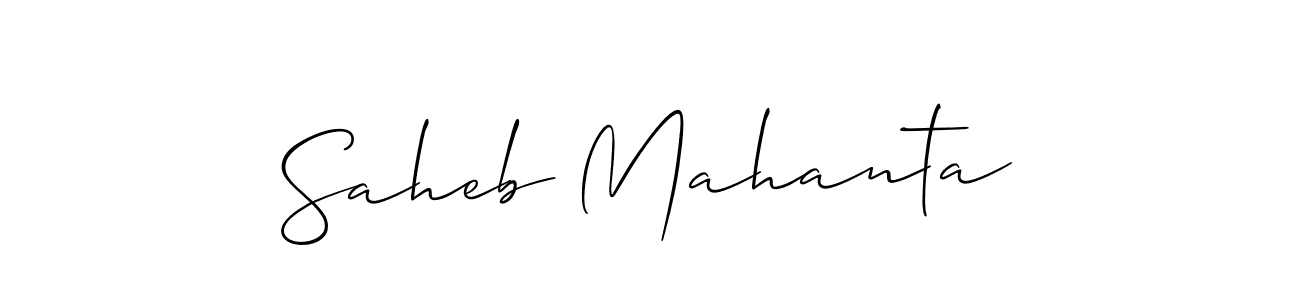 if you are searching for the best signature style for your name Saheb Mahanta. so please give up your signature search. here we have designed multiple signature styles  using Allison_Script. Saheb Mahanta signature style 2 images and pictures png