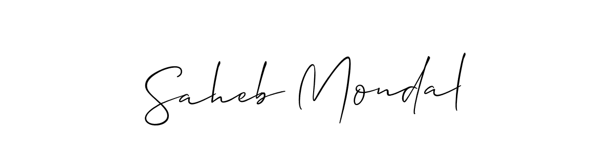 It looks lik you need a new signature style for name Saheb Mondal. Design unique handwritten (Allison_Script) signature with our free signature maker in just a few clicks. Saheb Mondal signature style 2 images and pictures png