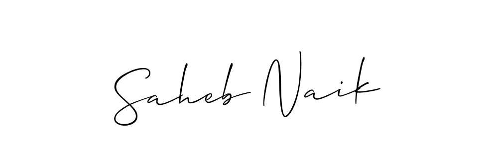 The best way (Allison_Script) to make a short signature is to pick only two or three words in your name. The name Saheb Naik include a total of six letters. For converting this name. Saheb Naik signature style 2 images and pictures png