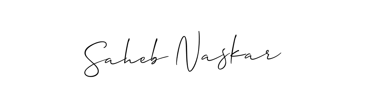 How to make Saheb Naskar name signature. Use Allison_Script style for creating short signs online. This is the latest handwritten sign. Saheb Naskar signature style 2 images and pictures png