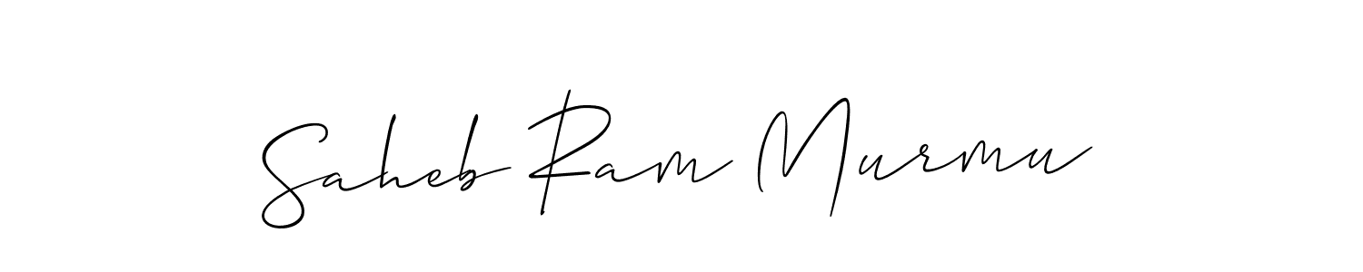 Allison_Script is a professional signature style that is perfect for those who want to add a touch of class to their signature. It is also a great choice for those who want to make their signature more unique. Get Saheb Ram Murmu name to fancy signature for free. Saheb Ram Murmu signature style 2 images and pictures png