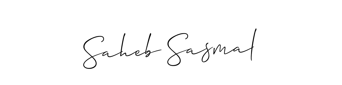 Create a beautiful signature design for name Saheb Sasmal. With this signature (Allison_Script) fonts, you can make a handwritten signature for free. Saheb Sasmal signature style 2 images and pictures png