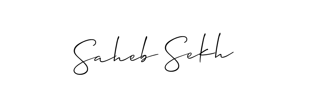 It looks lik you need a new signature style for name Saheb Sekh. Design unique handwritten (Allison_Script) signature with our free signature maker in just a few clicks. Saheb Sekh signature style 2 images and pictures png