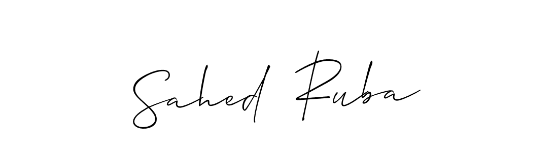 Also we have Sahed  Ruba name is the best signature style. Create professional handwritten signature collection using Allison_Script autograph style. Sahed  Ruba signature style 2 images and pictures png