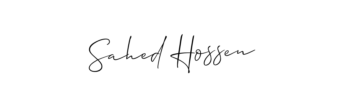 How to make Sahed Hossen signature? Allison_Script is a professional autograph style. Create handwritten signature for Sahed Hossen name. Sahed Hossen signature style 2 images and pictures png