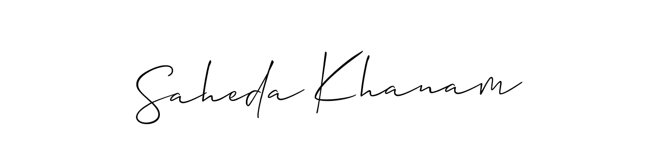 Allison_Script is a professional signature style that is perfect for those who want to add a touch of class to their signature. It is also a great choice for those who want to make their signature more unique. Get Saheda Khanam name to fancy signature for free. Saheda Khanam signature style 2 images and pictures png