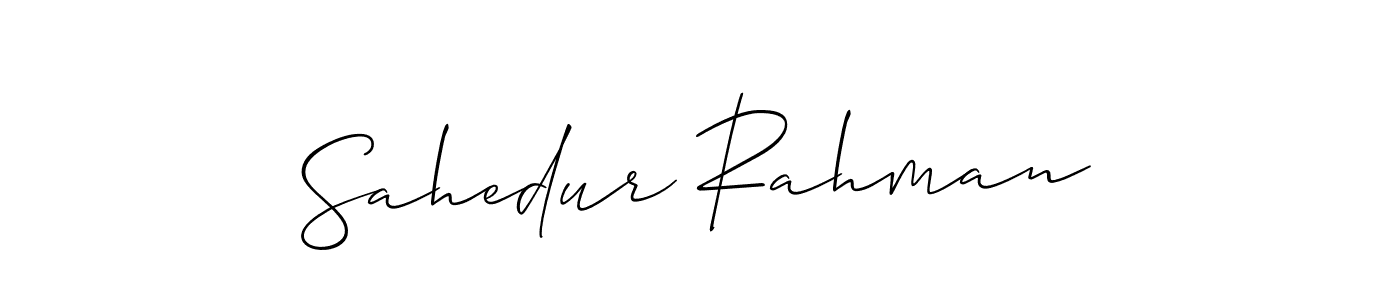 Create a beautiful signature design for name Sahedur Rahman. With this signature (Allison_Script) fonts, you can make a handwritten signature for free. Sahedur Rahman signature style 2 images and pictures png